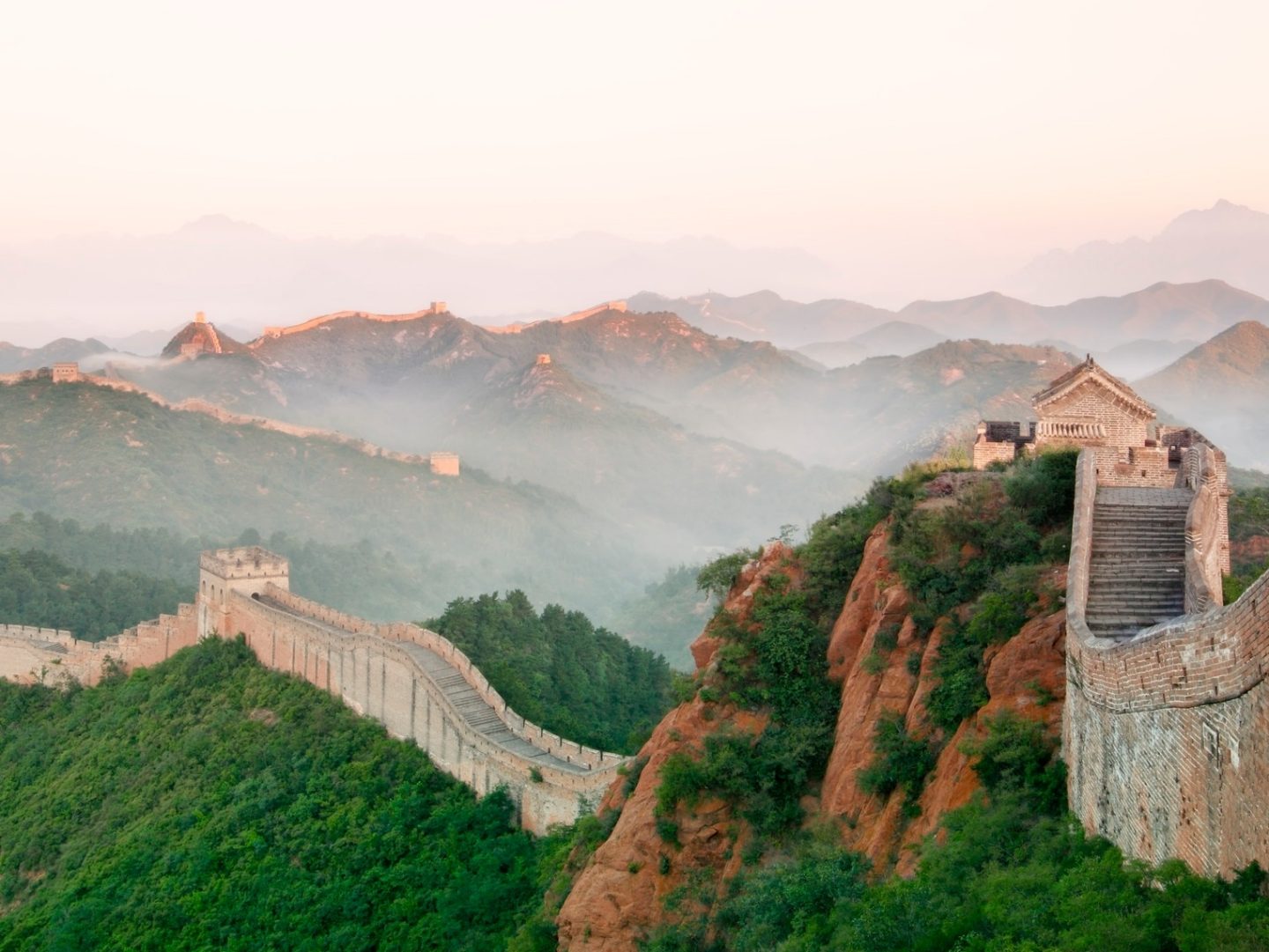 Great Wall of China in mist